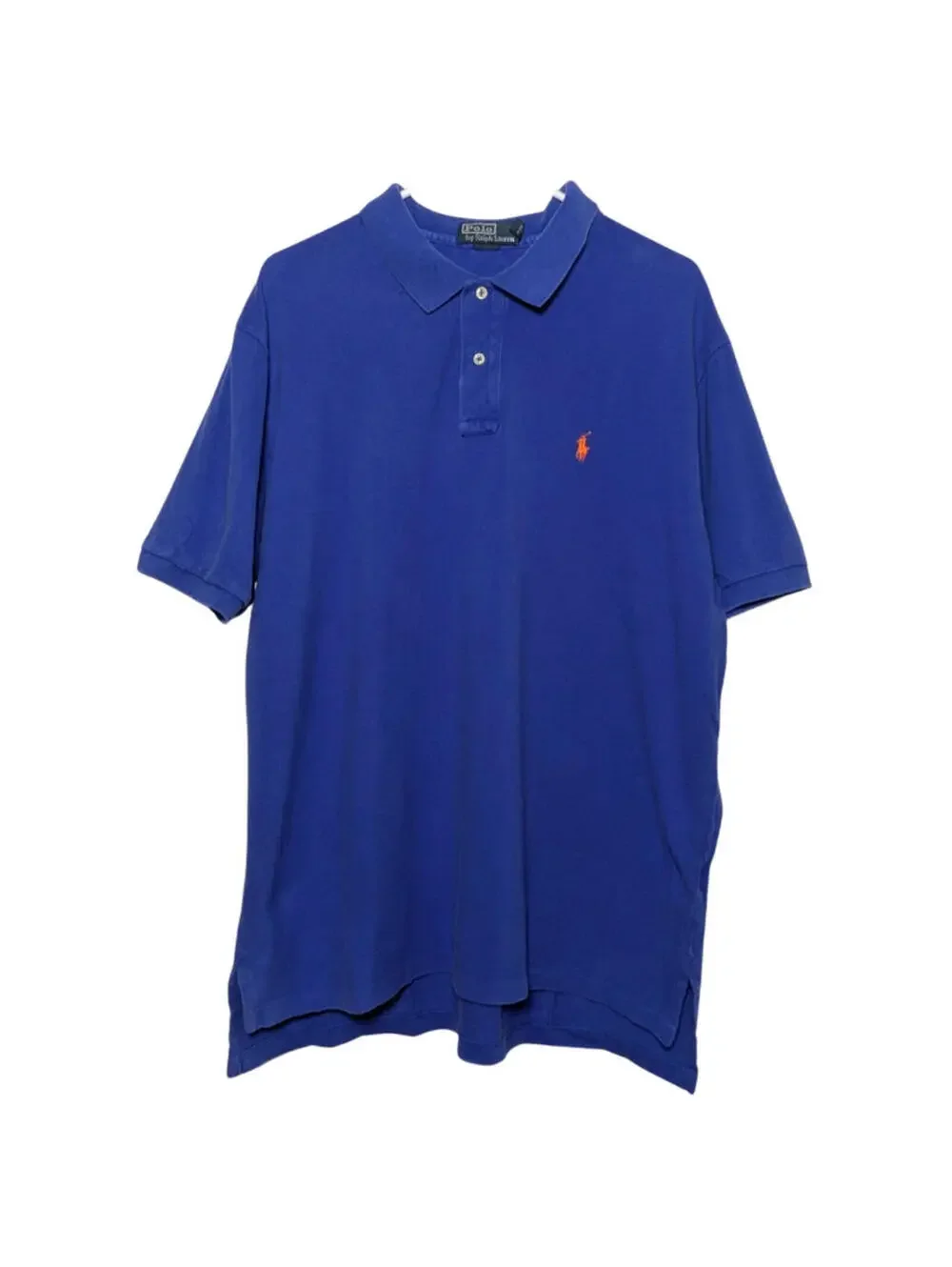 Polo by Ralph Lauren Men’s Polo Shirt, Blue w/ Orange Logo, Big & Tall Size XXL